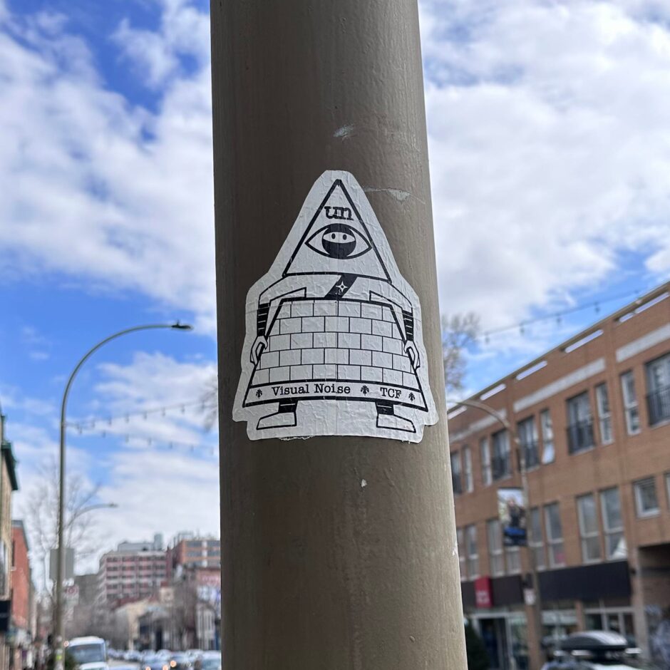 A pyramid with an eye sticker