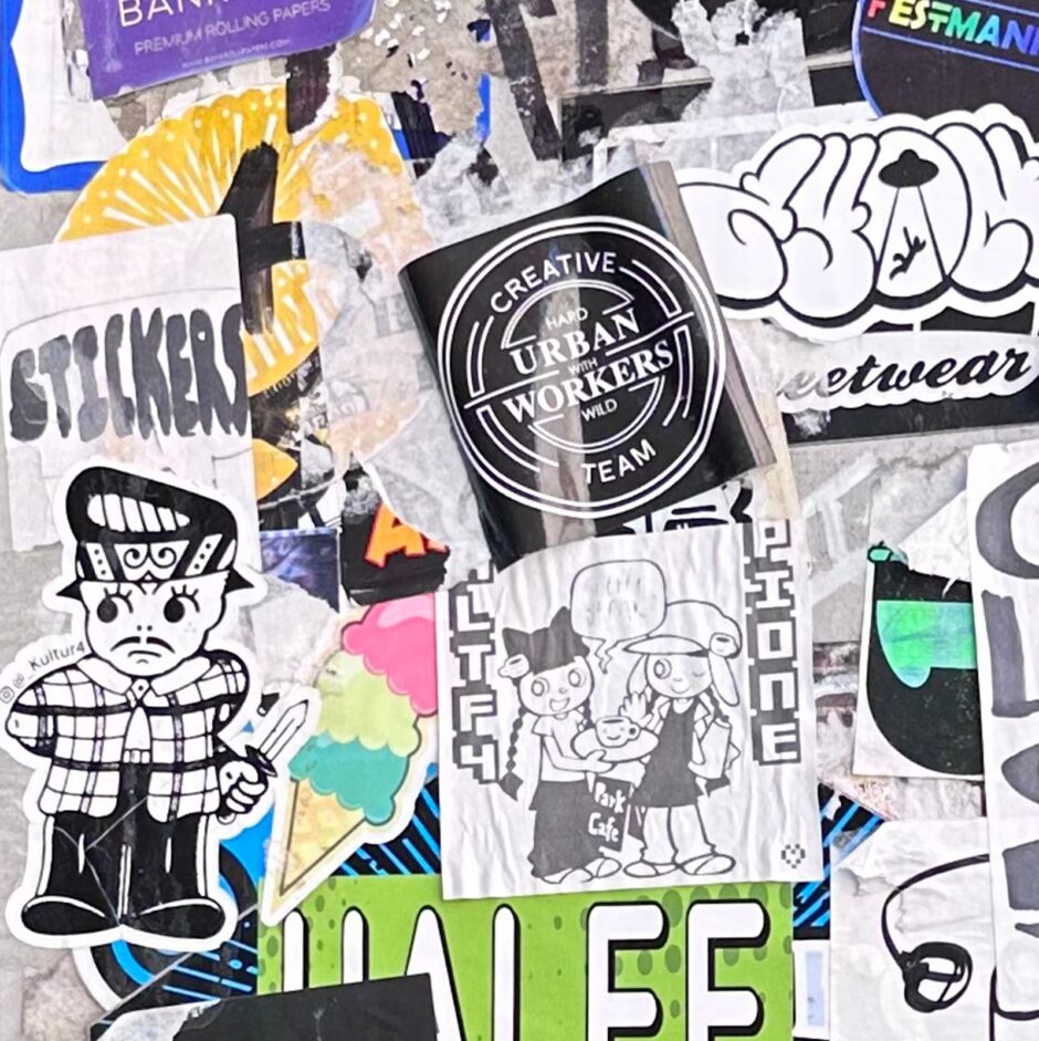 Mix and match of hand drawn stickers