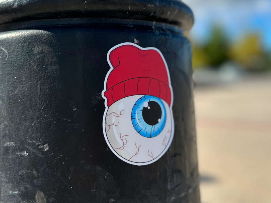 Eyeball with beanie sticker