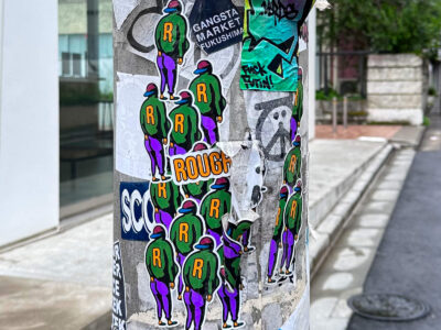 Sticker collage on post