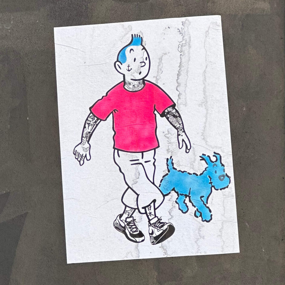 Fresh dressed Tintin sticker