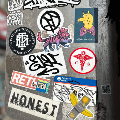 Sticker on a panel