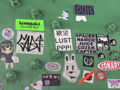 Random stickers under a bridge in Tokyo