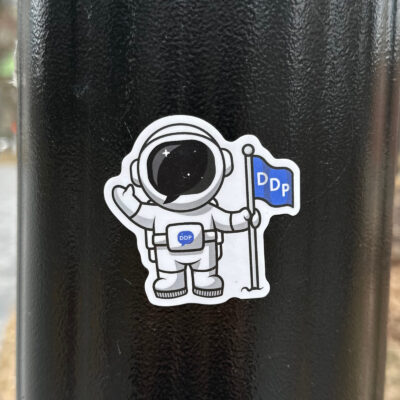 Cartoon astronaut sticker