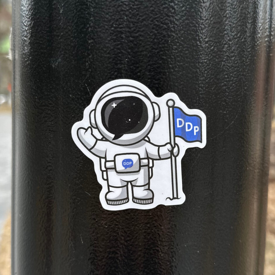 Cartoon astronaut sticker