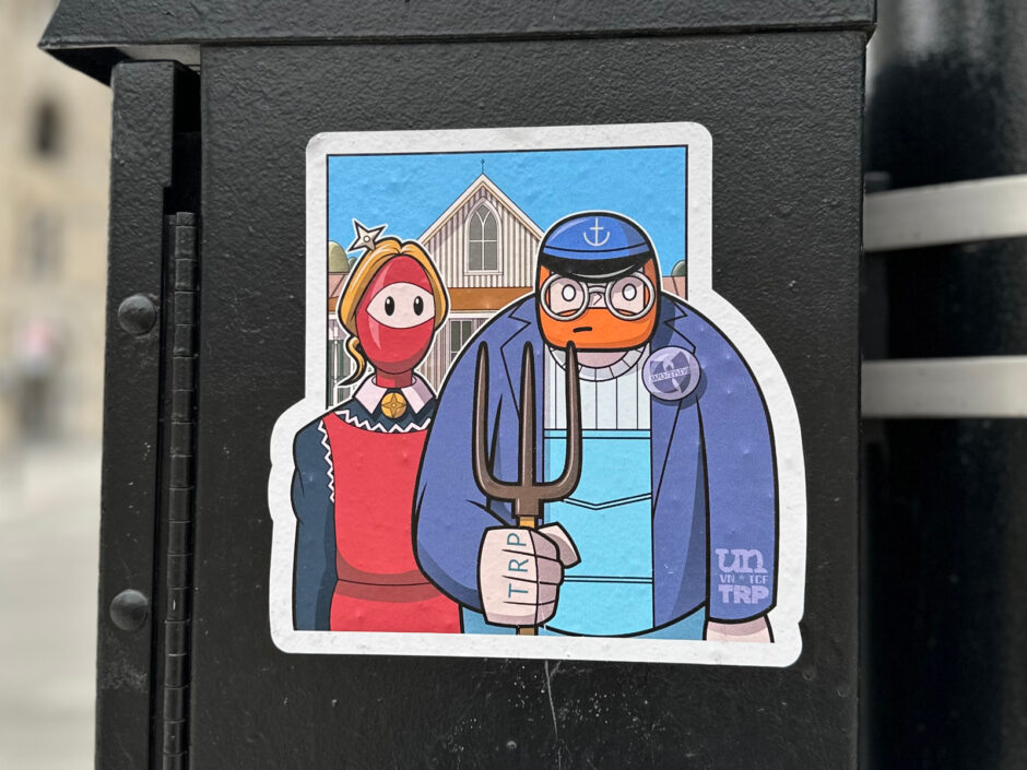 American Gothic spoof sticker