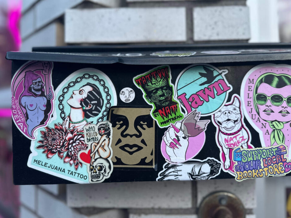 Multiple sticker on a mailbox
