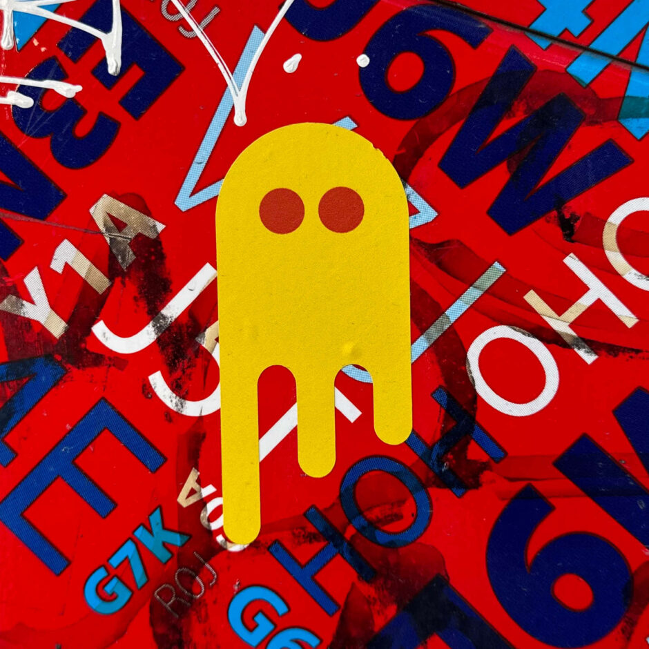 Yellow ghost sticker