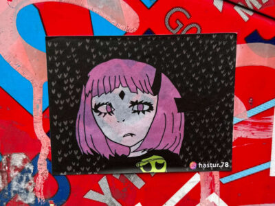 Pink hair girl sticker
