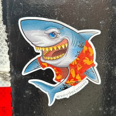 Smiling shark sticker