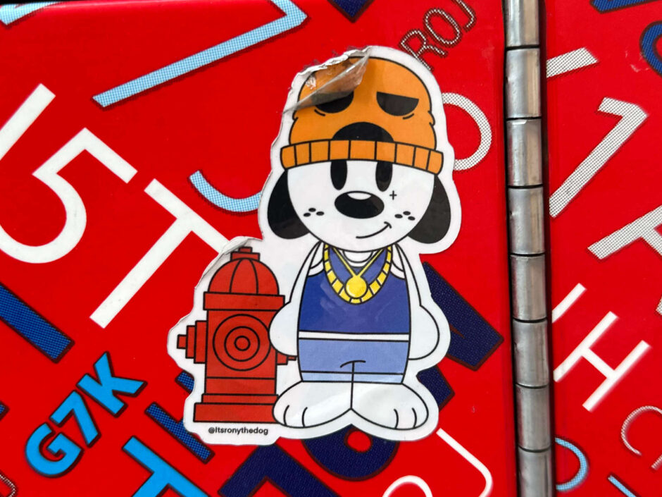 Rony the dog cartoon sticker