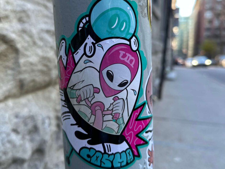 Crash landing sticker