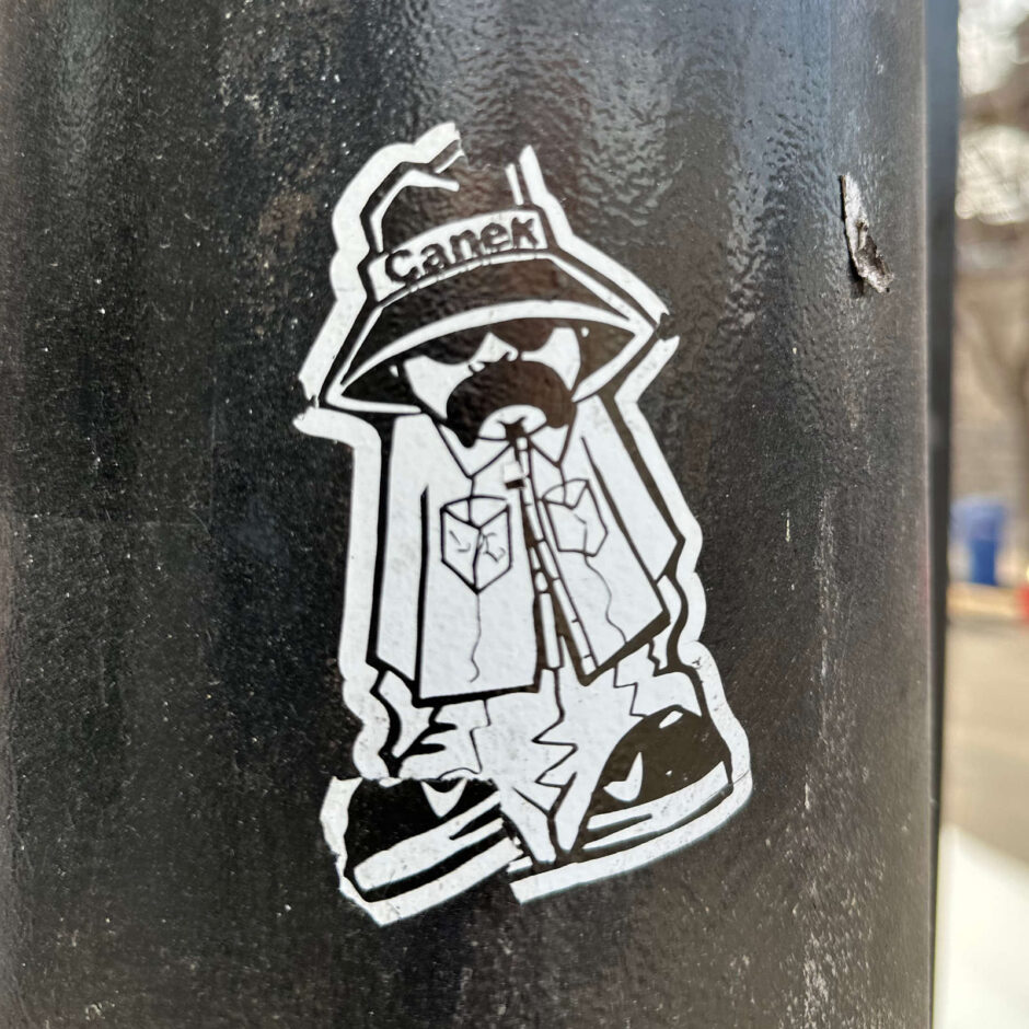 Bucket hat cartoon sticker