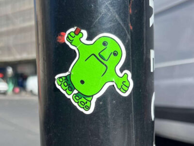 Green cartoon sticker