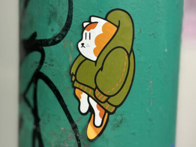 Cat in a hoodie sticker