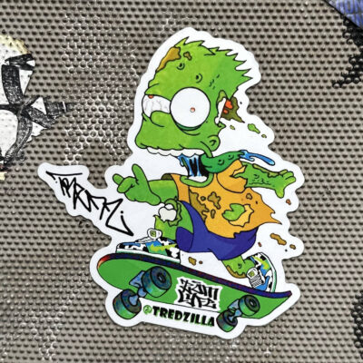 Zombie skateboarding Bart sticker