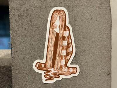 Girl with long hair sticker