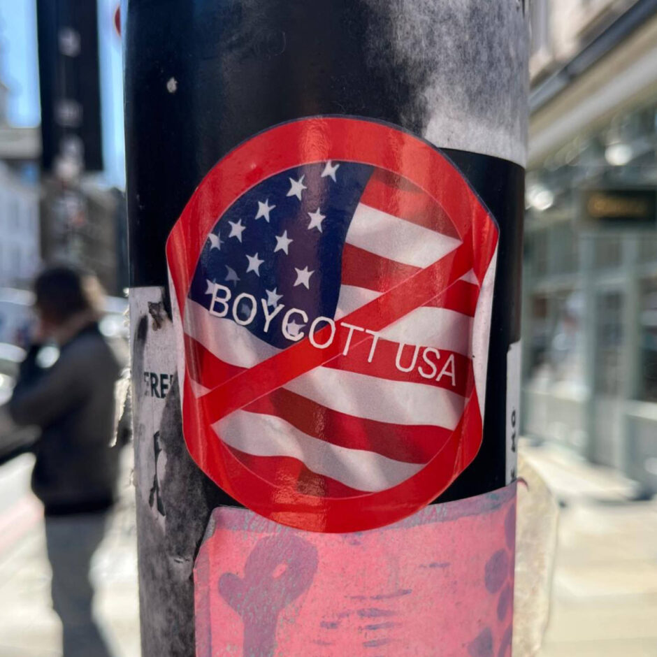 Boycott USA sticker