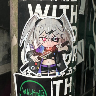 Girl Manga character with sword sticker