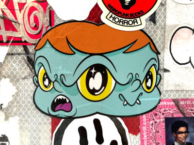 Two face devil boy sticker