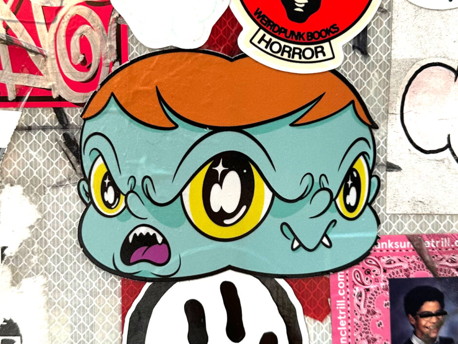 Two face devil boy sticker