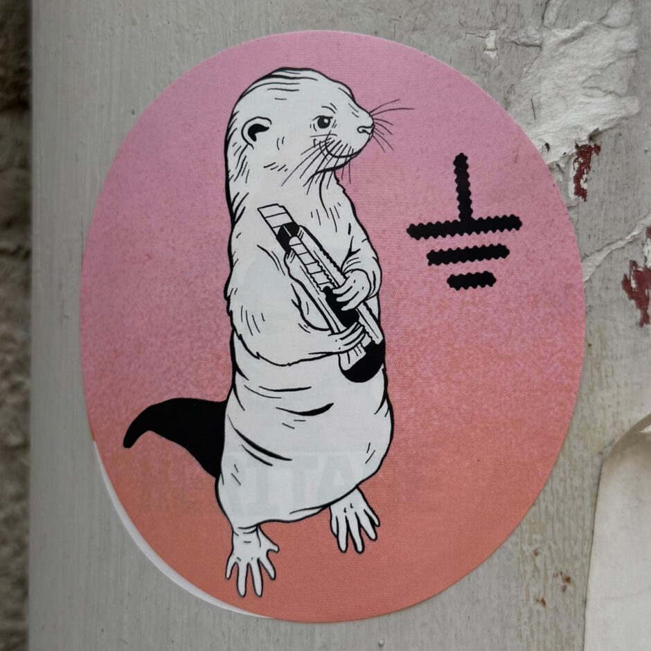 Animal with cutter sticker