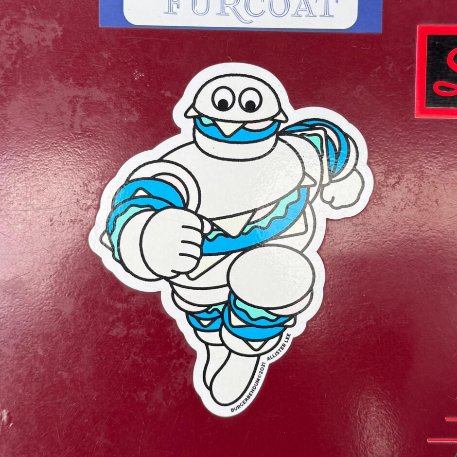 Michelin character made of burgers sticker